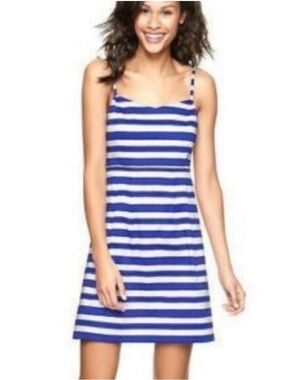 GAP White Dress with Blue Stripe Details